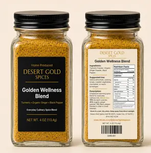 Desert Gold Spices' Golden Wellness Blend, 4 oz | Turmeric, Ginger & Black Pepper Culinary Spice Blend