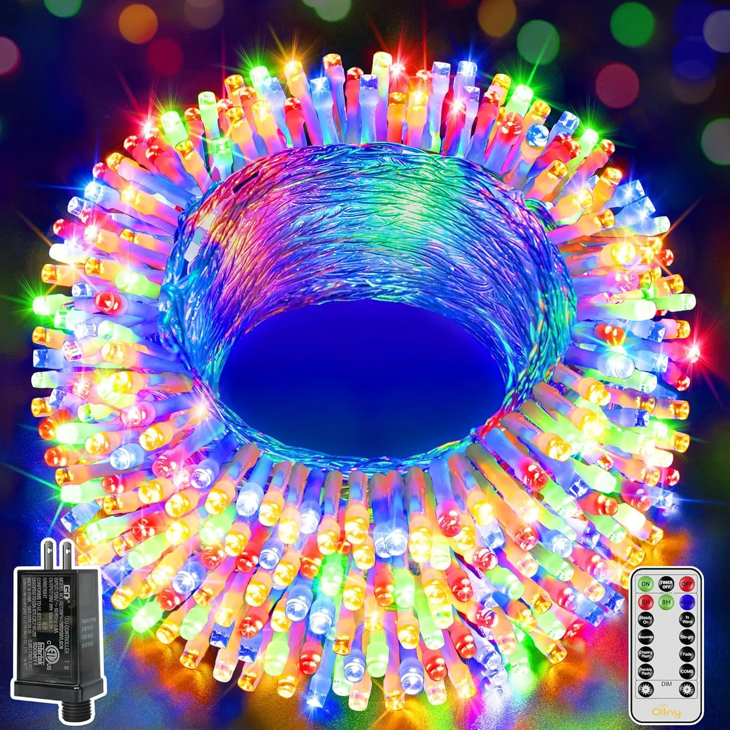 Christmas Lights Outdoor 800LED 262FT, Multicolor Plug in Fairy Light with Remote, 8 Modes  Timers Dimmable LED String Lights for Indoor House Outside Bedroom Patio Balcony