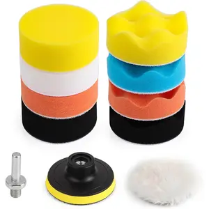 3 Inch Drill Buffing Pad, 11 count   Polishing Pads Kit, Drill Buffer Polisher Attachment Buffing Kit for  Polishing, Waxing, Sealing