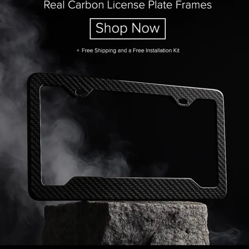 Carbon Fiber License Plate Frame 100% Real