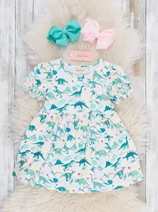 Sweet Jurassic Garden Ruffle Dress