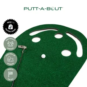 PUTT-A-BOUT Par 3 Plus Golf Putting Green (3' x 9') - MADE IN USA - Perfect for Home and Office PUTT-A-BOUT Par 3 Plus Golf Putting Green (3' x 9') - MADE IN USA - Perfect for Home and Office