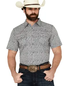 Cody James Men's Graffiti Floral Print Short Sleeve Snap Western Shirt - Cjsu24w5-Iv