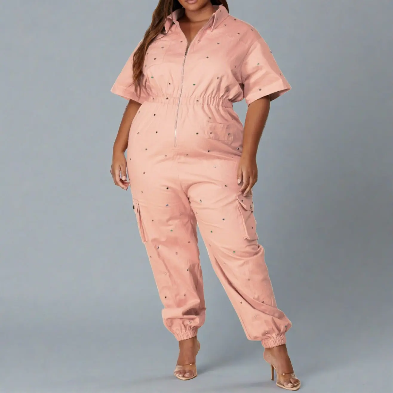 Niya Jumpsuit with Multicolor Rhinestones