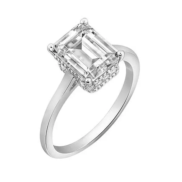 Radiance by Absolute™ 3.60ctw Emerald Cut Pavé Gallery Solitaire Ring Radiance by Absolute™ 3.60ctw Emerald Cut Pavé Gallery Solitaire Ring