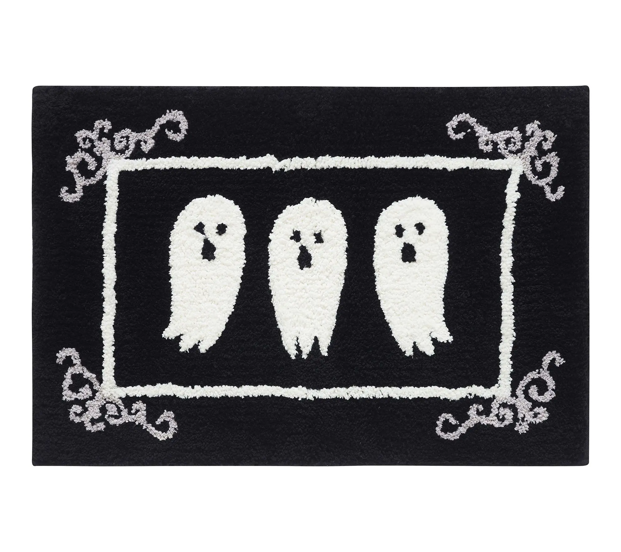 Hallmark Black/White Boozy Halloween Microfiber Bath Rug