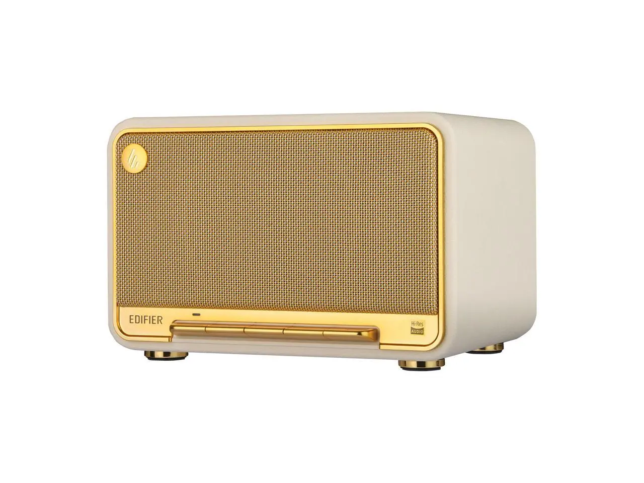 Edifier D32 Tabletop Bluetooth Speakers, Portable Retro Wireless Speaker, 60W RMS Wi-Fi and Bluetooth Sound System Compatible with AirPlay2, Multi-Point Connection, 11 Hours Playtime, White