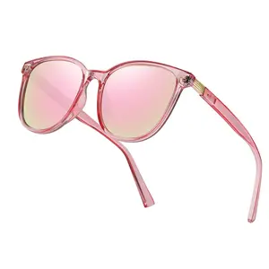 Oversized Female Polarised Lens Sunglasses, Y2K Trendy Large Frame Semi Rimless Shades, UV400 Block Anti-Glare Lightweight Driving Eyewear for Beach Travel