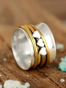 Mother's Day Gift Fashion Heart Design Wide Ring, Statement Multi Ring, Fashion Vintage Jewelry for Party, Daily Clothing Decor, Trendy All-match & Exquisite Promise Ring for Her, Wedding Promise Rings