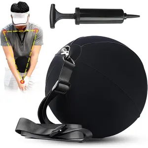 Golf Training Aid, Smart Ball for Golf Swing Trainer, Golf Training Ball Between Arms - Connector & Hanger Golf Practice Equipment, Inflatable Golf Swing Ball - Posture Correction for Beginners