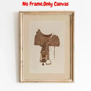 Vintage Horseback Rider Canvas Painting, Western Style Wall Art, Wall Decor for Home Living Room Bedroom Office, Ornaments, Artistic Decoration, Cute Artwork