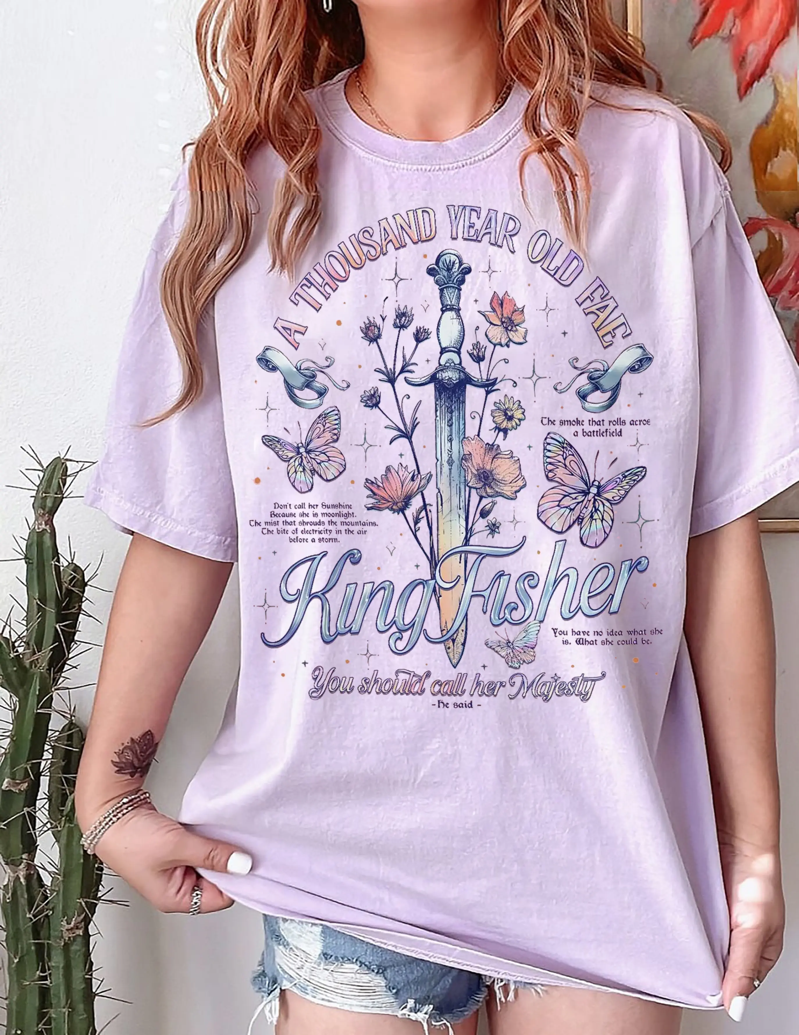 Quicksilver Kingfisher Comfort Colors Shirt, Fae And Alchemy, Little Osha Butterfly Shirt, Quicksilver Callie Hart T-Shirt, Romantasy Reader, Bookish Gift