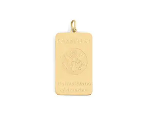 Passport Charm – Gold Plated Stainless Steel Travel Keepsake Pendant