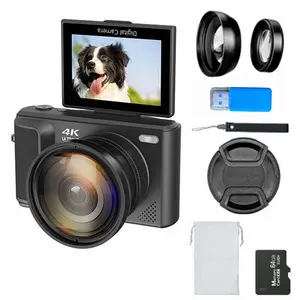 4K Digital Camera 64mp Autofocus, 2.8 Inch IPS Screen, LED Light, 16x Digital Zoom, 64GB Memory, Beginner Friendly Dslr Camera