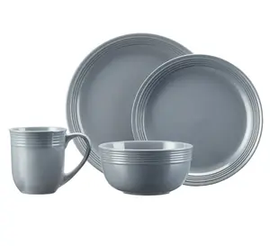 Chiara 16-Piece Gray Stoneware Dinnerware Set for 6