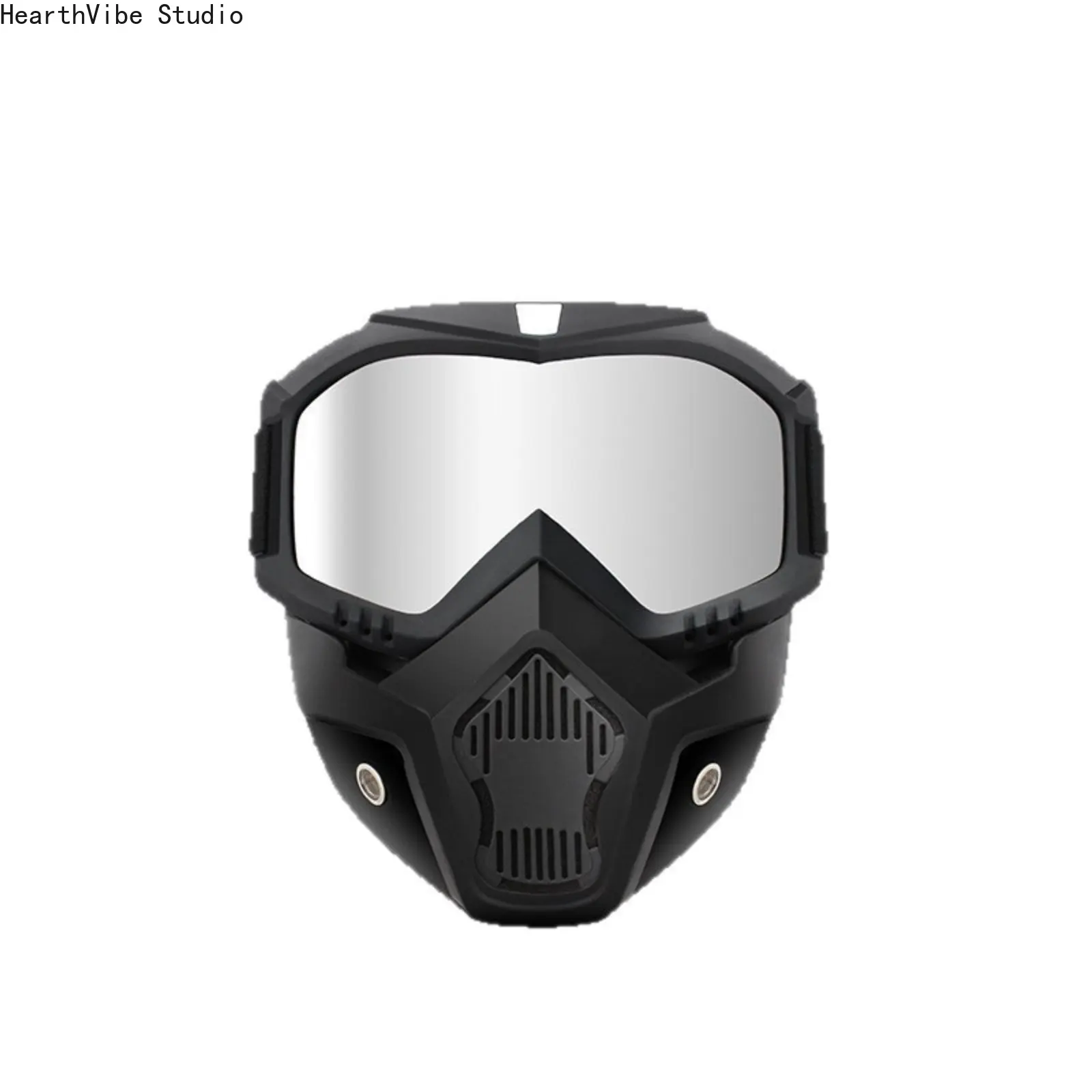 Skull Ghost Phantom 2-in-1 Detachable Tactical Face Shield - Protective Mask & Motorcycle Goggles, Windproof Dustproof UV-Resistant Biker Gear for Riding, Cosplay, Burning Man, 2-In-1 Detachable Design, Adjustable, Breathable