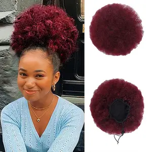 Afro Puff Drawstring Ponytail for Black Women, Short Kinky Curly Afro Ponytail high-temperature Synthetic fiber Hair Puffs, Afro Bun Drawstring Ponytail for Women Girls