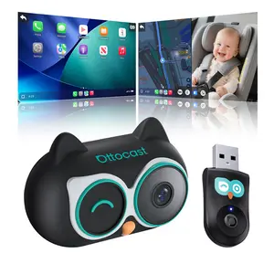 OTTOCAST Cabin Care Adapter 2026,2-in-1 Baby Car Camera & Wireless CarPlay Adapter-No Extra Screen Needed,1080P Car Baby Monitor for No-Glow Night Vision,150°Wide Angle,Plug&Play(No Android Support)