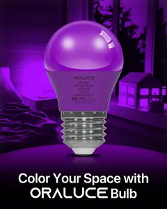 Purple LED Porch Light Bulb,A15 E26 Lamp Bulb for Halloween Christmas Party Decor & Lighting,5W 450LM Non-Dimmable,6 Pack.