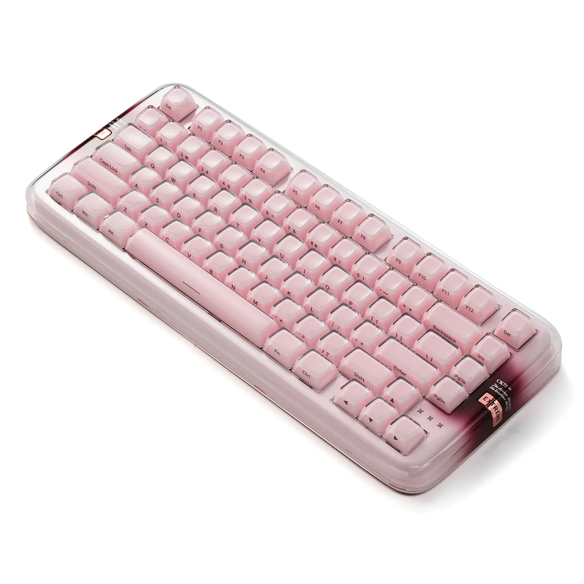 XVX x CoolKiller CK75 SE 75% Tri-Mode Mechanical Keyboard, Gasket Mount Hot-Swap Linear Switch, Crystal Jelly Transparent Keyboard with Full RGB for Gaming and Office
