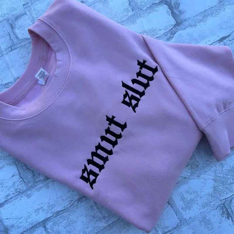 Smut Slut Dark Romance Embroidered Crewneck T-Shirt Sweatshirt Hoodie Unisex Fit