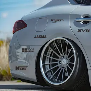 1SET Cool Performance Tuning Multi-Brand Sticker For Cars, Stationery, Bags Multi-Tuning Brand Logo Decor With Black-White Crisp Line Texture In Daily Use Shows Love For Performance Tuning Style In Details Injects Hardcore Passionate Soul Into Items
