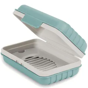 Leakproof Soap Holder, Soap Saver, Portable Travel Soap Case with Lid for Gym & Shower & Camping, Compact Bar Soap Dish for Toiletries