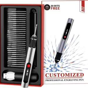 Engraving Pen with 30 Free Diamond Bits for Personalized Gifts & Practice Canvases Easy to Use USB-C Fast Charger 3 Speed Settings 8000-21000 RPM