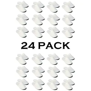Chochili 24 Pairs Fabric Packed Terry Cotton Disposable Hotel Slippers for Airbnb Spa Wedding Guests Adult Men Women Size 10-11, White