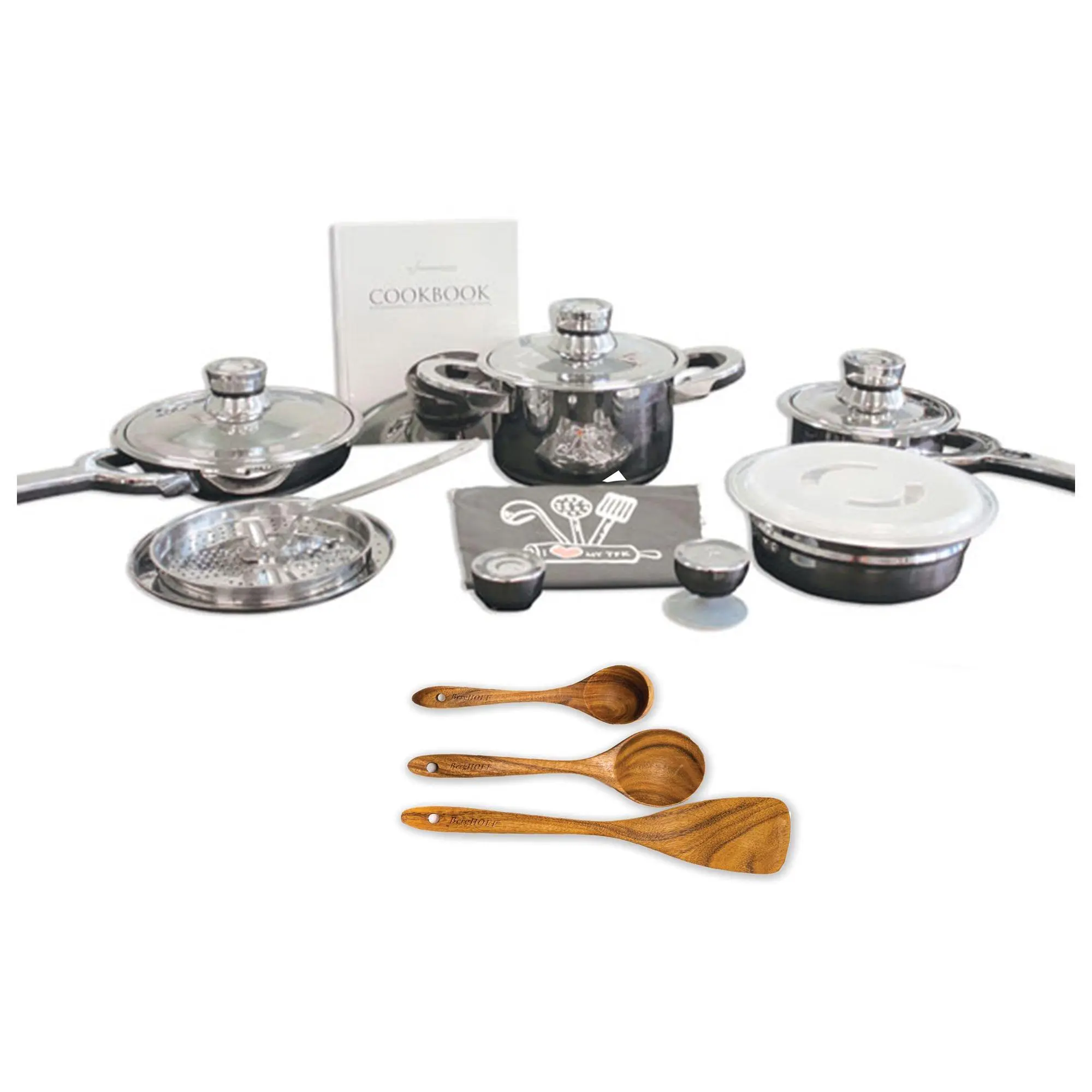 BergHOFF TFK 18Pc Gourmet 18/10 SS Cookware Set