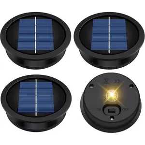 4 Pack Solar Light Replacement Top, Replacement Solar Light  for Lantern (Top 3.23 Inch, Bottom 2.83 Inch),  LED Replacement for Outdoor Garden, Pathway, Yard Lights & Decor