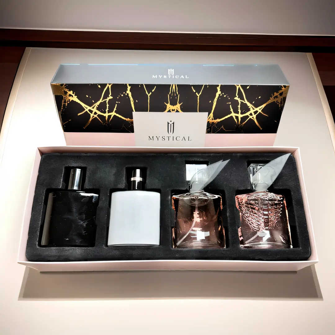 MYSTICAL Luxury Fragrance Gift Set | 4-Piece Perfume & Cologne Collection for Couples | Long Lasting Eau De Parfum Travel Spray for Men & Women (30ml x 4)