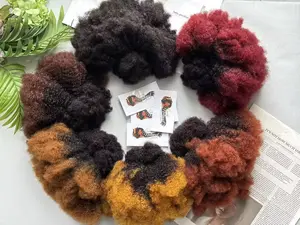 16" Human Blend Afro Kinky Curly Soft Hair for Twist, Braids and Crochet Style: 1 Pack can Comb a Full Head