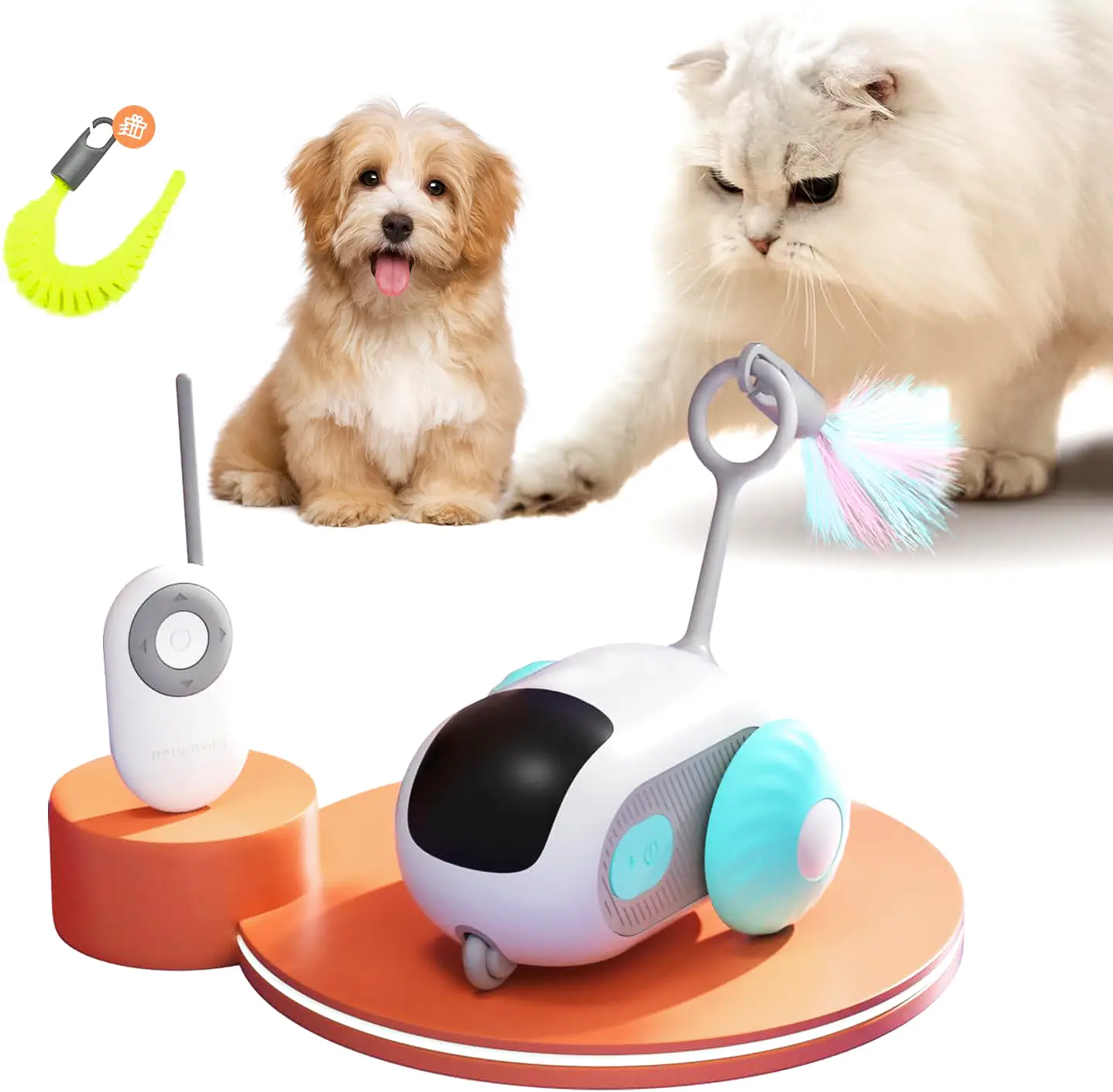 Interactive Smart Toy Car for Indoor Cats or Dog - USB Rechargeable and Automatic Mobile Pet Toy Designed to Engage and Stimulate Your Pet Family