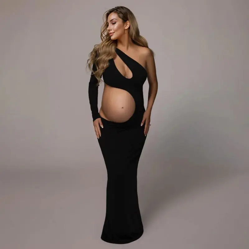 strapless open back dress La Femme Long One Shoulder Dress 28176