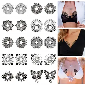10pcs clavicle temporary tattoos, mandala and butterfly patterns, multifunctional body art stickers, waterproof and easy to peel temporary tattoos, Tattoo For Beginners