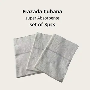 Cuban Style Mop Cloth Set of 3 100% Cotton Ultra Absorbent Cleaning Cloths