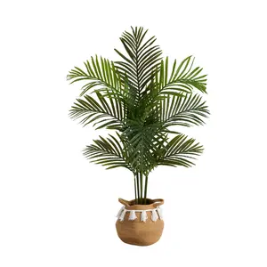 Nearly Natural 4' Artificial Paradise Palm Tree with Basket