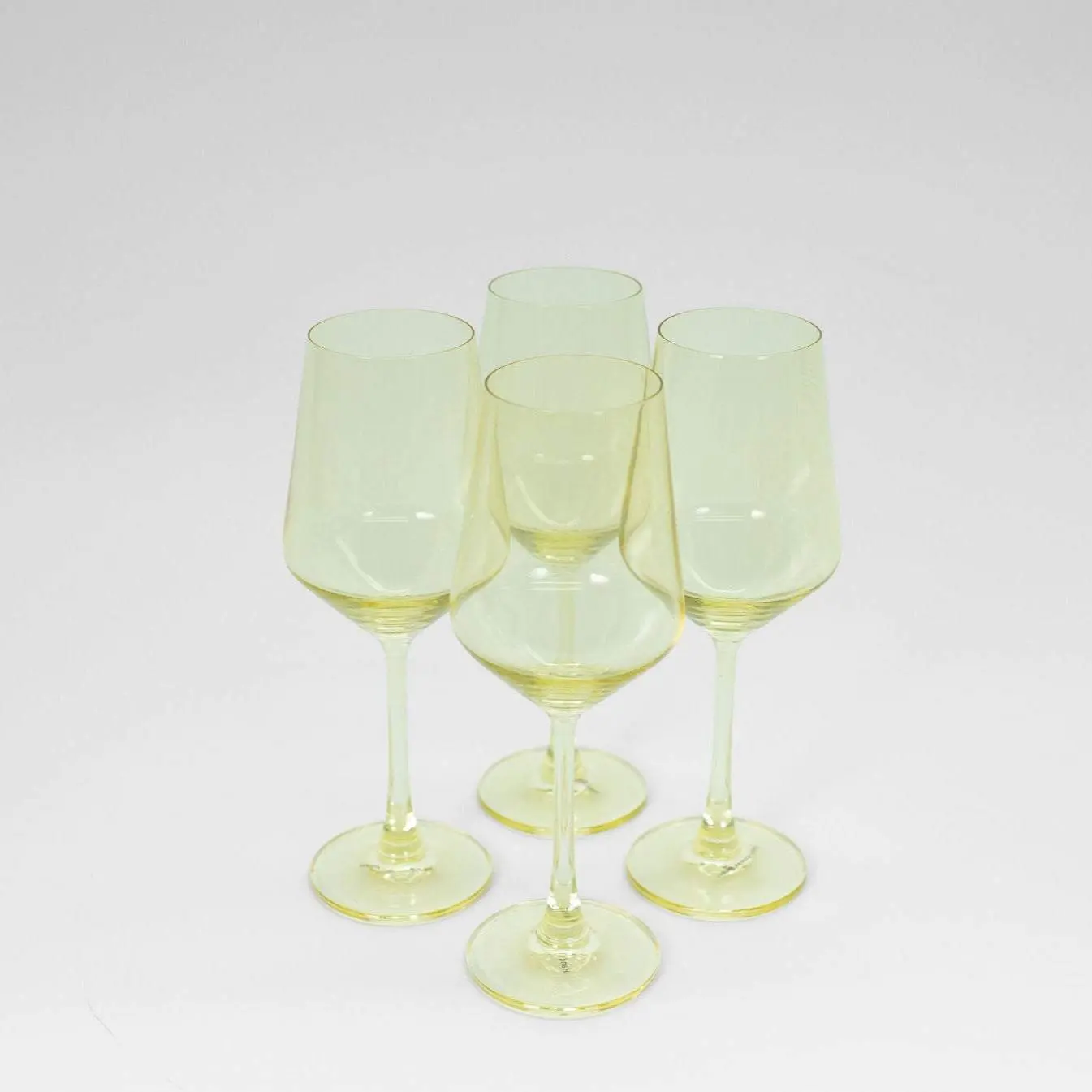 Colored Wine Glasses Lemon Drop - Set of 4