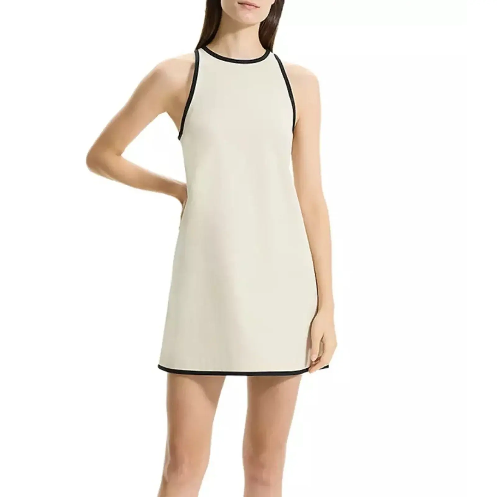 Theory Womens Contrast Trim Cotton Shift Dress, Size 12, Retail price: 345$
