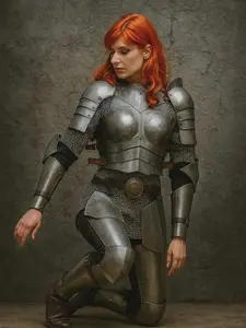 Handmade Polished Steel Full Body Armor: Female Knight Cosplay Costume