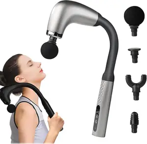 【Ultimate Deep Tissue Pain Relief】 Handheld Massage Gun with 9 Intensity Modes, 4 Interchangeable Heads, Quiet Brushless Motor & Extended Handle – Rechargeable Body Massager for Back, Neck, Shoulders, Legs & Everyday Relaxation Gift Idea Daily