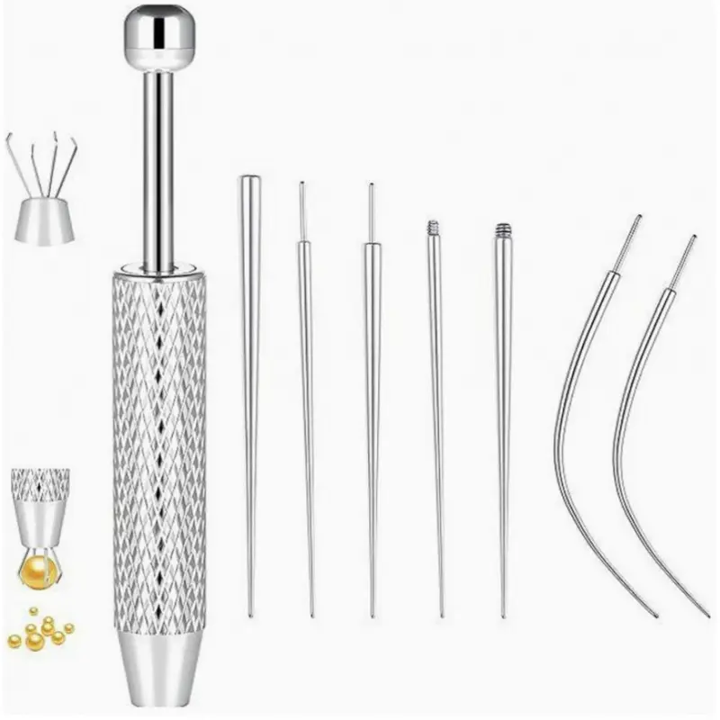Body Jewelry Replacement Tool Set, with Bead Holder - Easy-Grip Tapered Tool, suitable for nose rings, earrings, and lip rings