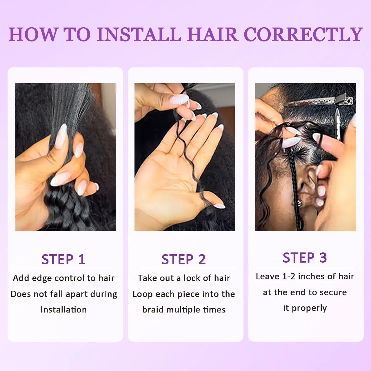 Ygwigs #4A/27/30 Piano Color Bulk Hair for Braiding Deep Wave Body Wave