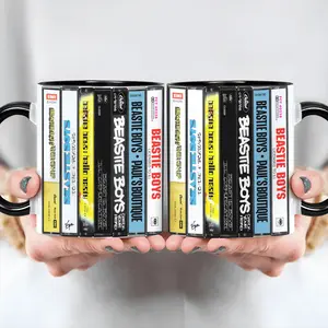 Beastie Boys Albums Cassette Collection Retro Accent Edge-to-Edge Printed Mug