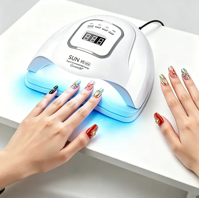 Cordless UV LED Nail Lamp for Gel Nails, Rechargeable UV Light, Professional Nail Dryer with 4 Timers, Automatic Sensor & Sensitive Mode for Fast Curing, Suitable for Gel Nail Polish Drying in Home Use and Nail Salons