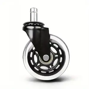 Heavy Duty Office Chair Casters, Rubber Swivel Wheels, Furniture Moving Wheel, Safe for Smooth Floors, Stylish Replacement for Office Chairs, Metal Construction, Non-Compatible with IKEA Chairs