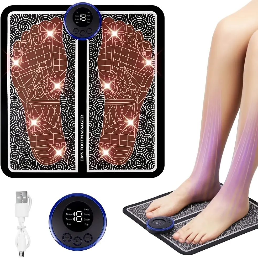 EMS Foot Massager, EMS Foot Massager, Electric USB, Muscle with 8 Modes & 19 Adjustable Frequencies