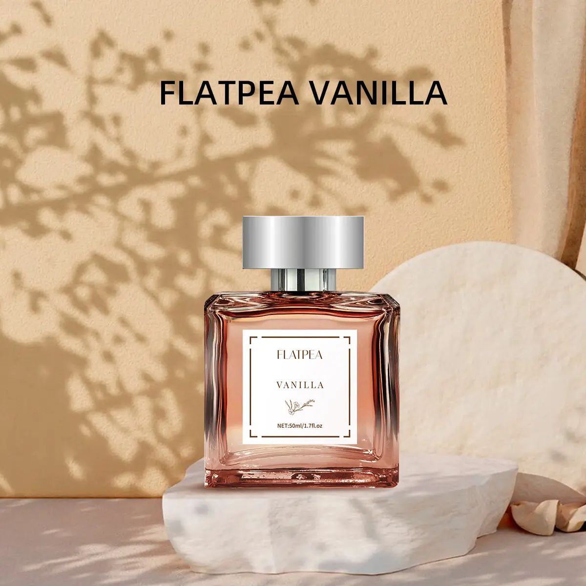 FLATPEA Vanilla Eau de Parfum 50ml, Creamy Sweet Gourmand Vanilla Perfume For Women Long Lasting Soft Milky Scent Portable Travel Size Fragrance Gift For Girls Daily Dating