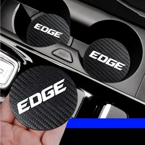 For Ford Edge 2Pcs Car Coaster Water Cup Bottle Holder Anti-slip Pad Mat Silica Gel Bottle Holder Pad Car Essentials